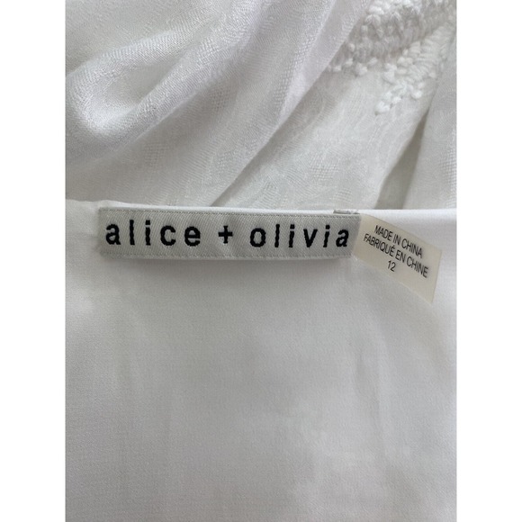 Alice + Olivia Clarine White Wrap Midi Dress V Neck Belt Flutter Sleeve … - Picture 8 of 10
